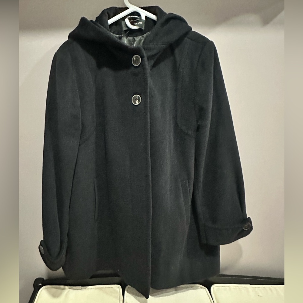 Women’s Jones New York Classic Black Wool Coat Size 16